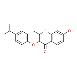 ChemSpider 2D Image | 7-Hydroxy-3-(4-isopropyl-phenoxy)-2-methyl-chromen-4-one | C19H18O4