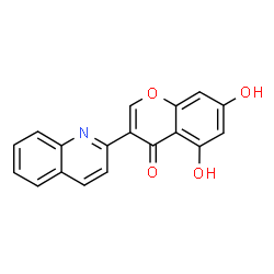 ChemSpider 2D Image | 5,7-Dihydroxy-3-(2-quinolinyl)-4H-chromen-4-one | C18H11NO4
