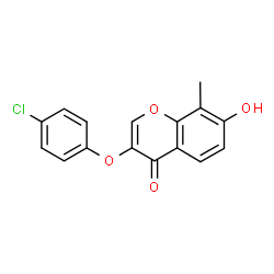 ChemSpider 2D Image | 3-(4-Chlorophenoxy)-7-hydroxy-8-methyl-4H-chromen-4-one | C16H11ClO4
