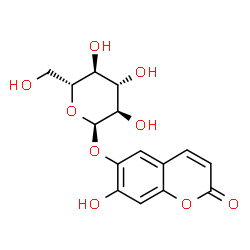 ChemSpider 2D Image | 7-Hydroxy-2-oxo-2H-chromen-6-yl alpha-D-glucopyranoside | C15H16O9