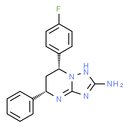 ChemSpider 2D Image | (5S,7R)-7-(4-Fluorophenyl)-5-phenyl-1,5,6,7-tetrahydro[1,2,4]triazolo[1,5-a]pyrimidin-2-amine | C17H16FN5
