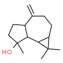 ChemSpider 2D Image | 1,1,7-Trimethyl-4-methylenedecahydro-1H-cyclopropa[e]azulen-7-ol  | C15H24O