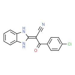 ChemSpider 2D Image | 3-(4-Chlorophenyl)-2-(1,3-dihydro-2H-benzimidazol-2-ylidene)-3-oxopropanenitrile | C16H10ClN3O