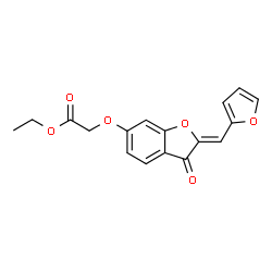 ChemSpider 2D Image | Ethyl {[(2Z)-2-(2-furylmethylene)-3-oxo-2,3-dihydro-1-benzofuran-6-yl]oxy}acetate | C17H14O6