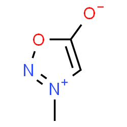 ChemSpider 2D Image | 3-Methyl-1,2,3-oxadiazol-3-ium-5-olate | C3H4N2O2
