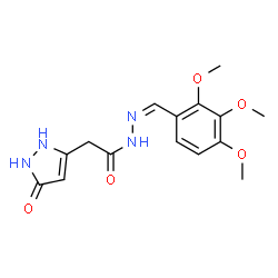 ChemSpider 2D Image | 2-(5-Oxo-2,5-dihydro-1H-pyrazol-3-yl)-N'-[(Z)-(2,3,4-trimethoxyphenyl)methylene]acetohydrazide | C15H18N4O5