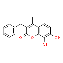 ChemSpider 2D Image | 3-Benzyl-7,8-dihydroxy-4-methyl-2H-chromen-2-one | C17H14O4