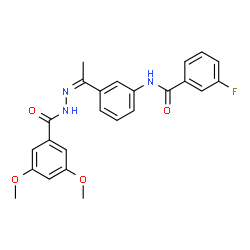 ChemSpider 2D Image | N-{3-[(1Z)-N-(3,5-Dimethoxybenzoyl)ethanehydrazonoyl]phenyl}-3-fluorobenzamide | C24H22FN3O4