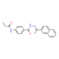 ChemSpider 2D Image | N-[4-({(2E)-2-[1-(2-Naphthyl)ethylidene]hydrazino}carbonyl)phenyl]propanamide | C22H21N3O2