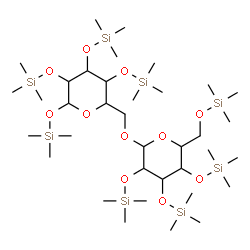 ChemSpider 2D Image | 6-O-[2,3,4,6-Tetrakis-O-(trimethylsilyl)hexopyranosyl]-1,2,3,4-tetrakis-O-(trimethylsilyl)hexopyranose | C36H86O11Si8