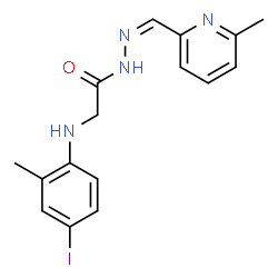 ChemSpider 2D Image | 2-(4-iodo-2-methylanilino)-N'-[(6-methyl-2-pyridinyl)methylene]acetohydrazide | C16H17IN4O