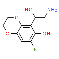 ChemSpider 2D Image | 5-(2-Amino-1-hydroxyethyl)-7-fluoro-2,3-dihydro-1,4-benzodioxin-6-ol | C10H12FNO4