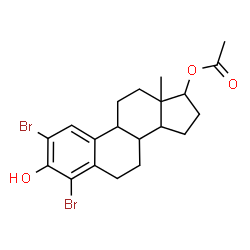 ChemSpider 2D Image | 2,4-Dibromo-3-hydroxyestra-1(10),2,4-trien-17-yl acetate | C20H24Br2O3