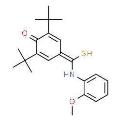 ChemSpider 2D Image | 4-{[(2-Methoxyphenyl)amino](sulfanyl)methylene}-2,6-bis(2-methyl-2-propanyl)-2,5-cyclohexadien-1-one | C22H29NO2S