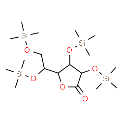 ChemSpider 2D Image | 5-(2,2,7,7-Tetramethyl-3,6-dioxa-2,7-disilaoctan-4-yl)-3,4-bis[(trimethylsilyl)oxy]dihydro-2(3H)-furanone | C18H42O6Si4