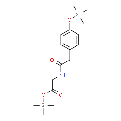 ChemSpider 2D Image | Trimethylsilyl N-({4-[(trimethylsilyl)oxy]phenyl}acetyl)glycinate | C16H27NO4Si2
