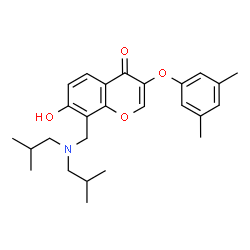 ChemSpider 2D Image | 8-[(Diisobutylamino)methyl]-3-(3,5-dimethylphenoxy)-7-hydroxy-4H-chromen-4-one | C26H33NO4