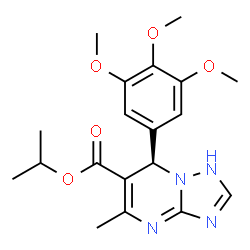 ChemSpider 2D Image | Isopropyl (7R)-5-methyl-7-(3,4,5-trimethoxyphenyl)-1,7-dihydro[1,2,4]triazolo[1,5-a]pyrimidine-6-carboxylate | C19H24N4O5
