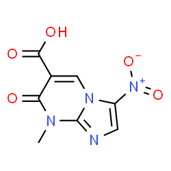 ChemSpider 2D Image | 8-Methyl-3-nitro-7-oxo-7,8-dihydroimidazo[1,2-a]pyrimidine-6-carboxylic acid | C8H6N4O5