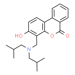 ChemSpider 2D Image | 4-[(Diisobutylamino)methyl]-3-hydroxy-6H-benzo[c]chromen-6-one | C22H27NO3