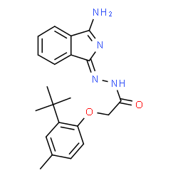 ChemSpider 2D Image | N'-[(1Z)-3-Amino-1H-isoindol-1-ylidene]-2-(2-tert-butyl-4-methylphenoxy)acetohydrazide | C21H24N4O2