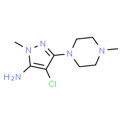 ChemSpider 2D Image | 4-Chloro-1-methyl-3-(4-methyl-1-piperazinyl)-1H-pyrazol-5-amine | C9H16ClN5