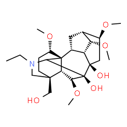 ChemSpider 2D Image | (1alpha,6beta,7beta,14alpha,16beta,17xi)-20-Ethyl-4-(hydroxymethyl)-1,6,14,16-tetramethoxyaconitane-7,8-diol | C25H41NO7