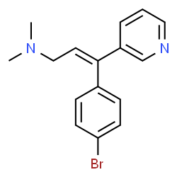 ChemSpider 2D Image | N,N-Dimethyl-3-(3-pyridyl)-3-(4-bromophenyl)prop-2-enamine | C16H17BrN2