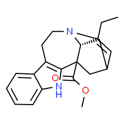 ChemSpider 2D Image | Methyl (5beta,18xi)-3,4-didehydroibogamine-18-carboxylate | C21H24N2O2