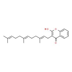 ChemSpider 2D Image | 2-Hydroxy-3-[(2E,6E)-3,7,11-trimethyl-2,6,10-dodecatrien-1-yl]-4H-chromen-4-one | C24H30O3