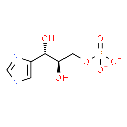 ChemSpider 2D Image | (2R,3S)-2,3-Dihydroxy-3-(1H-imidazol-4-yl)propyl phosphate | C6H9N2O6P