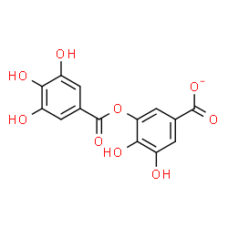 ChemSpider 2D Image | 3,4-Dihydroxy-5-[(3,4,5-trihydroxybenzoyl)oxy]benzoate | C14H9O9