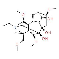 ChemSpider 2D Image | (1alpha,6beta,7beta,14alpha,16beta,17xi)-20-Ethyl-1,6,16-trimethoxy-4-(methoxymethyl)aconitane-7,8,14-triol | C25H41NO7