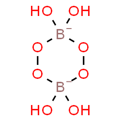 ChemSpider 2D Image | 3,3,6,6-tetrahydroxy-1,2,4,5-tetraoxa-3,6-diboranuidacyclohexane | H4B2O8