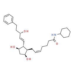 ChemSpider 2D Image | (5Z)-N-Cyclohexyl-7-{(1R,2R,3R,5S)-3,5-dihydroxy-2-[(1E,3S)-3-hydroxy-5-phenyl-1-penten-1-yl]cyclopentyl}-5-heptenamide | C29H43NO4