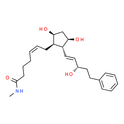 ChemSpider 2D Image | (5Z)-7-[(1R,2R,3R,5S)-3,5-dihydroxy-2-[(1E,3S)-3-hydroxy-5-phenyl-1-penten-1-yl]cyclopentyl]-N-methyl-5-heptenamide | C24H35NO4