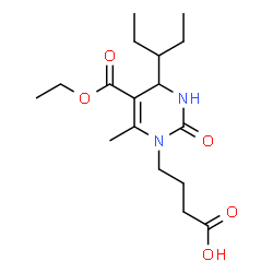 ChemSpider 2D Image | 4-[5-(Ethoxycarbonyl)-6-methyl-2-oxo-4-(3-pentanyl)-3,4-dihydro-1(2H)-pyrimidinyl]butanoic acid | C17H28N2O5