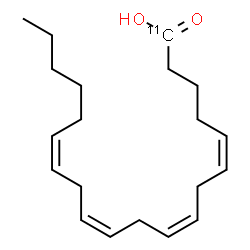 ChemSpider 2D Image | (5Z,8Z,11Z,14Z)-(1-~11~C)-5,8,11,14-Icosatetraenoic acid | C1911CH32O2