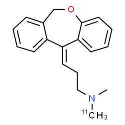 ChemSpider 2D Image | (3Z)-3-(Dibenzo[b,e]oxepin-11(6H)-ylidene)-N-methyl-N-(~11~C)methyl-1-propanamine | C1811CH21NO