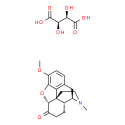 ChemSpider 2D Image | (2R,3R)-2,3-Dihydroxysuccinic acid - (5alpha)-3-methoxy-17-methyl-4,5-epoxymorphinan-6-one (1:1) | C22H27NO9