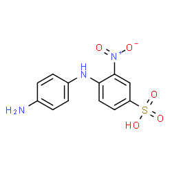 ChemSpider 2D Image | 4-(4-Aminoanilino)-3-nitrobenzenesulphonic acid | C12H11N3O5S