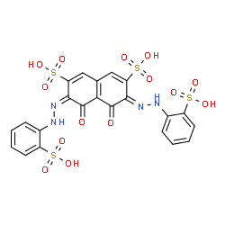 ChemSpider 2D Image | (3Z,6E)-4,5-Dioxo-3,6-bis[(2-sulfophenyl)hydrazono]-3,4,5,6-tetrahydro-2,7-naphthalenedisulfonic acid | C22H16N4O14S4