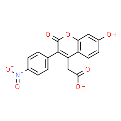 ChemSpider 2D Image | [7-Hydroxy-3-(4-nitrophenyl)-2-oxo-2H-chromen-4-yl]acetic acid | C17H11NO7