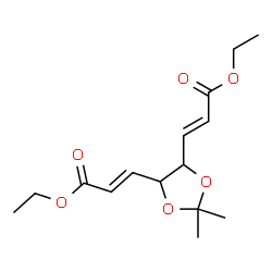 ChemSpider 2D Image | Diethyl (2E,2'E)-3,3'-(2,2-dimethyl-1,3-dioxolane-4,5-diyl)bisacrylate | C15H22O6