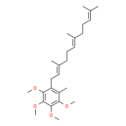 ChemSpider 2D Image | 1,2,3,4-Tetramethoxy-5-methyl-6-(3,7,11-trimethyl-2,6,10-dodecatrienyl)benzene | C26H40O4