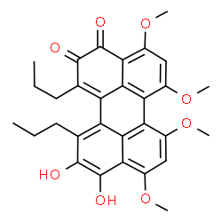 ChemSpider 2D Image | 10,11-Dihydroxy-4,6,7,9-tetramethoxy-1,12-dipropyl-2,3-perylenedione | C30H30O8
