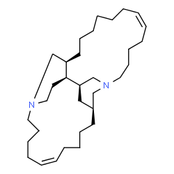 ChemSpider 2D Image | (6Z,12S,14S,21Z,29S,30S)-1,16-Diazatetracyclo[27.3.1.1~12,16~.0~14,30~]tetratriaconta-6,21-diene | C32H56N2