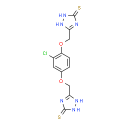 ChemSpider 2D Image | 5,5'-[(2-Chloro-1,4-phenylene)bis(oxymethylene)]bis(1,2-dihydro-3H-1,2,4-triazole-3-thione) | C12H11ClN6O2S2