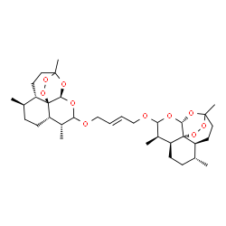 ChemSpider 2D Image | (4S,5R,8S,9R,12R,13R,4'S,5'R,8'S,9'R,12'R,13'R)-10,10'-[(2E)-2-Butene-1,4-diylbis(oxy)]bis(1,5,9-trimethyl-11,14,15,16-tetraoxatetracyclo[10.3.1.0~4,13~.0~8,13~]hexadecane) | C34H52O10