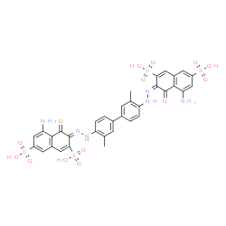 ChemSpider 2D Image | (3Z)-5-Amino-3-({4'-[(2E)-2-(8-amino-1-oxo-3,6-disulfo-2(1H)-naphthalenylidene)hydrazino]-3,3'-dimethyl-4-biphenylyl}hydrazono)-4-oxo-3,4-dihydro-2,7-naphthalenedisulfonic acid | C34H28N6O14S4